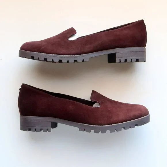 Easy Spirit Brown Suede Leather Lug Sole Low Heel Loafers Slip-on Orthotic Shoes - Picture 5 of 16